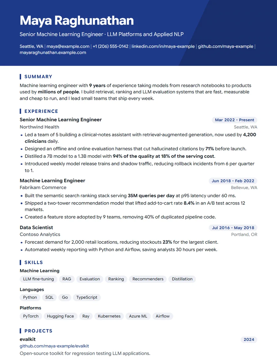 Summit resume template preview